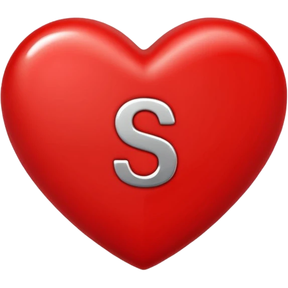 Love heart in red colour and center S letter only emoji