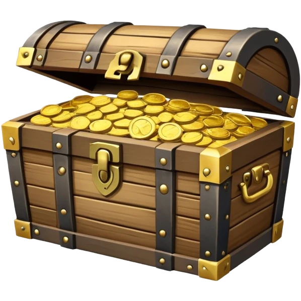 treasure chest with gold coins emoji