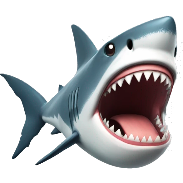 shark blowing a kis emoji