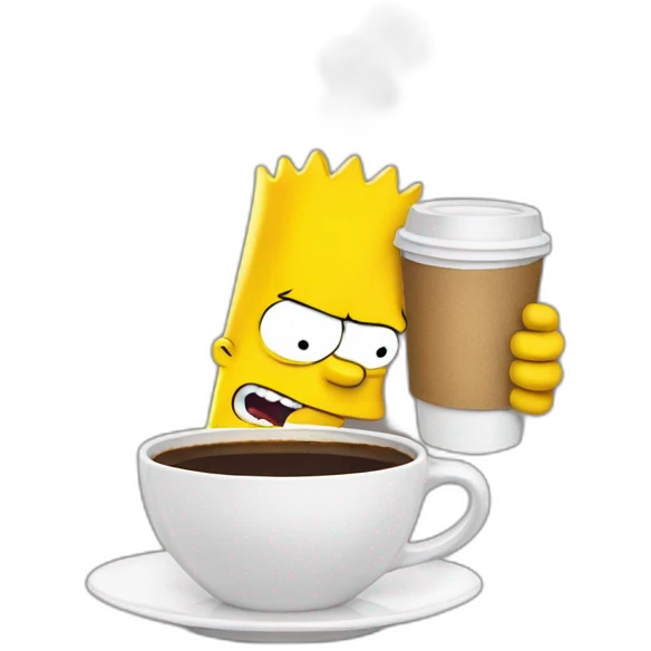 Bart Simpson drink coffee  emoji