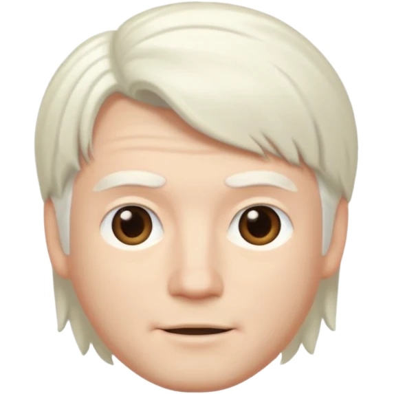 memoji guy face with white long style hair emoji