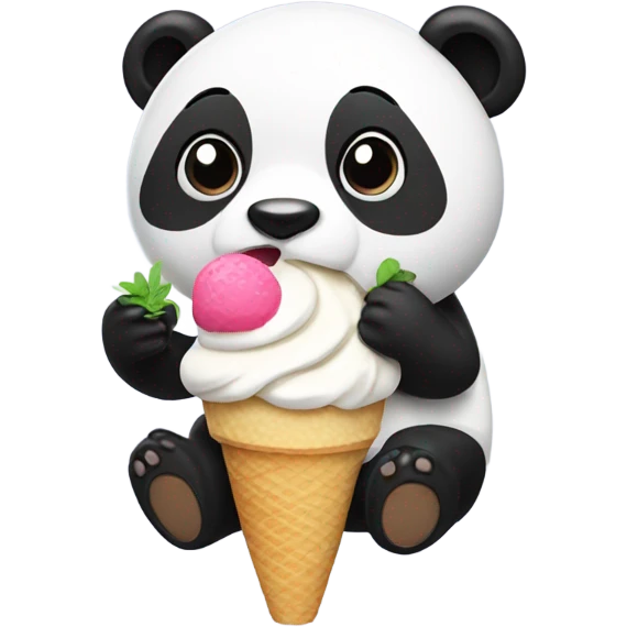 Panda eating ice cream emoji