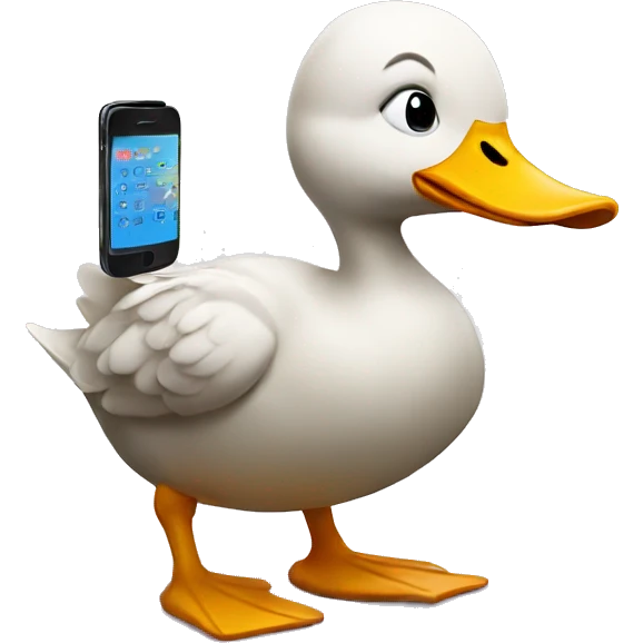 Duck with a cellphone emoji