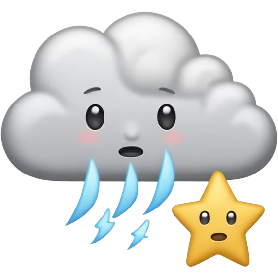 shooting star emoji with a deadpan expression and a small sigh cloud, sarcastically questioning existence emoji