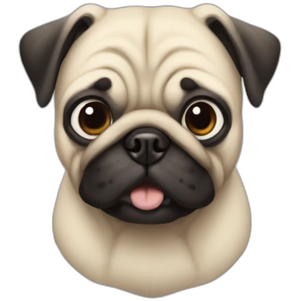 Pug in mustang emoji