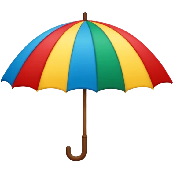 sombrinha de frevo vermelho, verde, azul e amarelo emoji