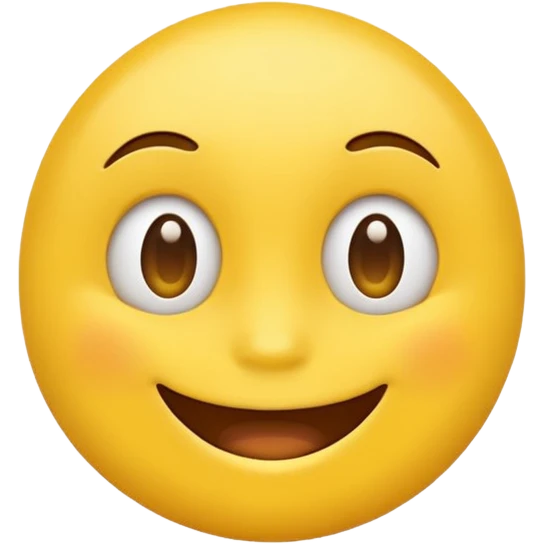 create an like yellow emoji that looks teally relaxed and smiles more on one site than another like one part of the mouth is wider up then the other emoji