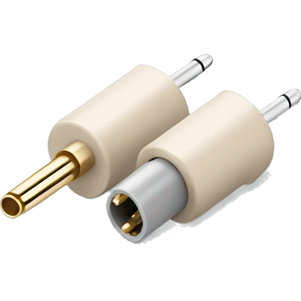 beige stereo adapter mini jack to big jack for headphones  emoji