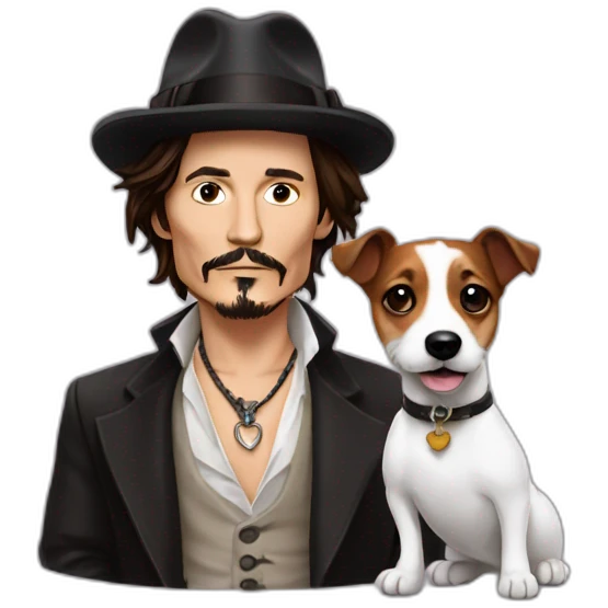 Johnny depp and jack Russell terrier emoji