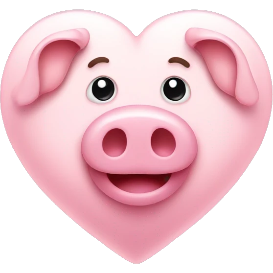 pink heart with pig nose emoji