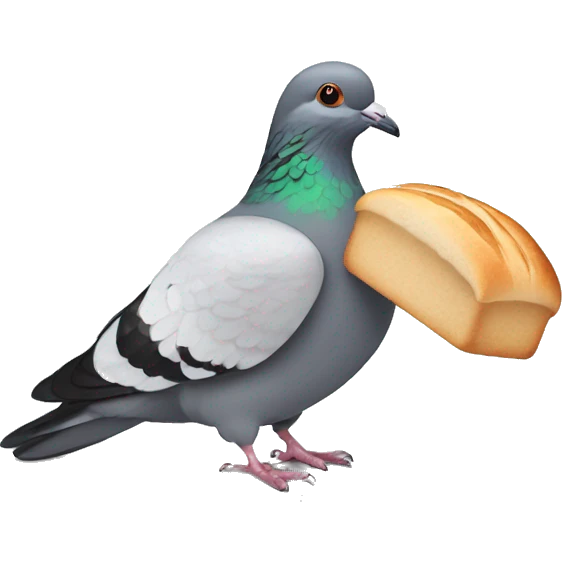 Pigeon with white bread emoji
