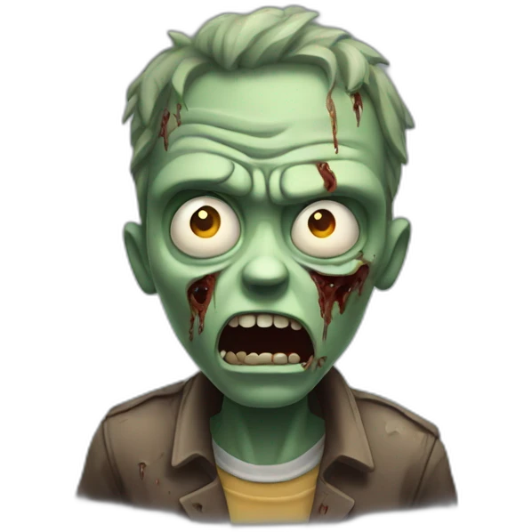 Shocked zombie emoji