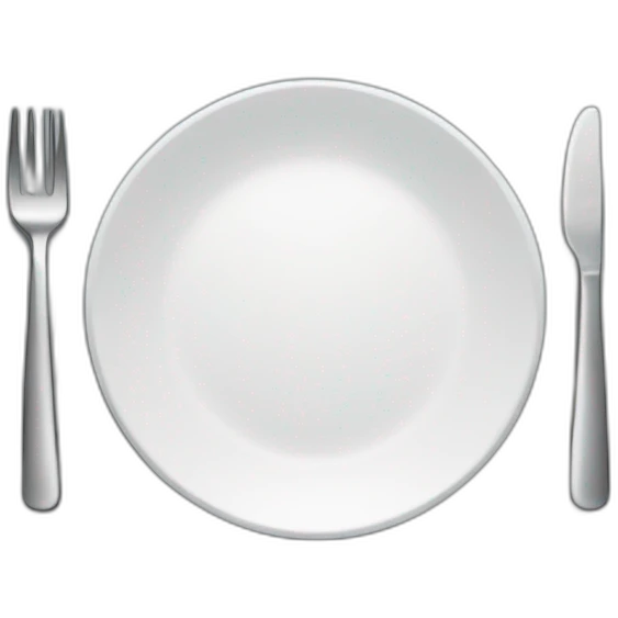 empty plate with fork and knife emoji