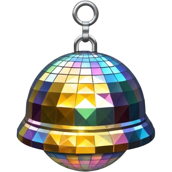 disco ball patterned bell emoji