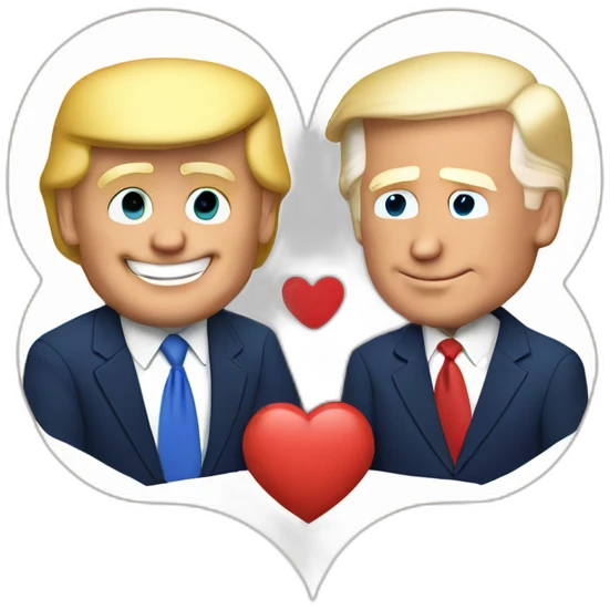 joe biden and donald trump showing love emoji
