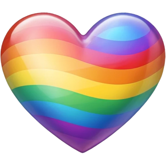 rainbow pride heart with subtle iridescent shine emoji