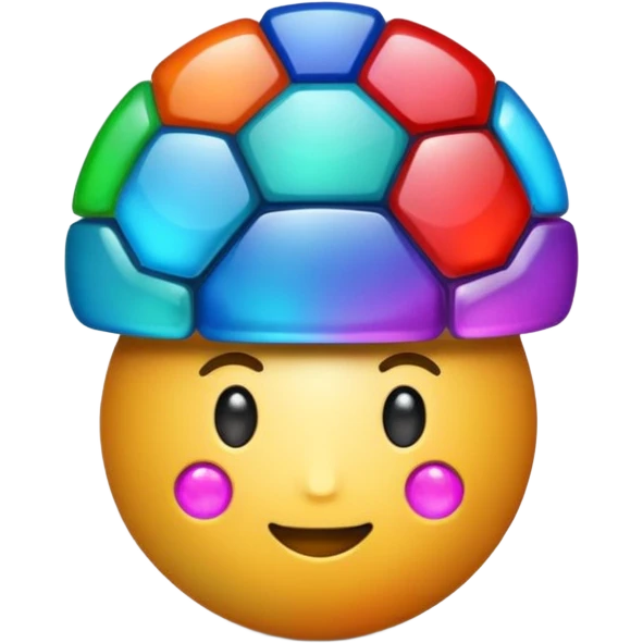 un cerveau comme une boule disco avec une idée emoji