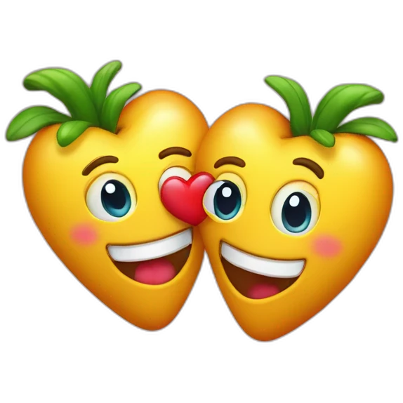 Dos Corazones arcoiris contentos sonriendo emoji