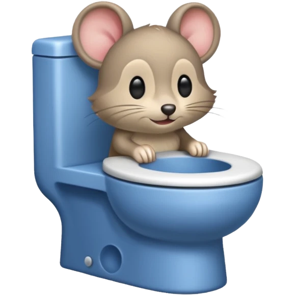 Una ratita usando wc emoji