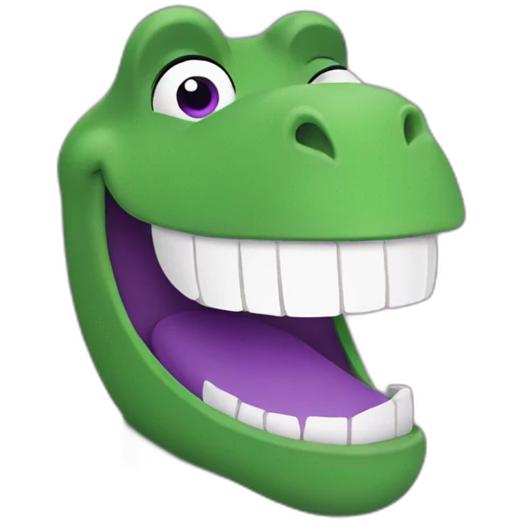 tv barney the dinosaur purple smiling emoji