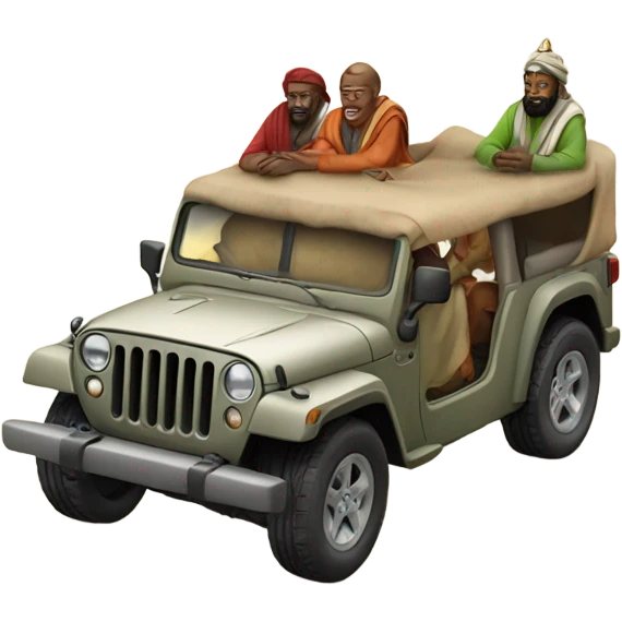 Jeep with three wise men emoji