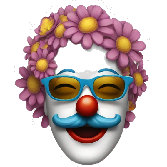 art the clown, flower sunglasses  emoji
