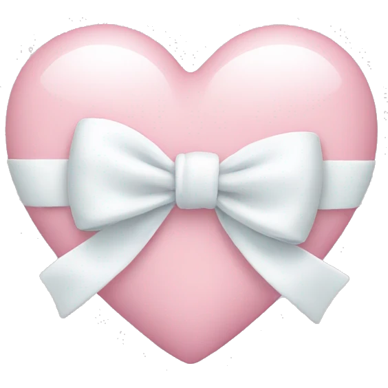Pastel pink heart with white bow emoji