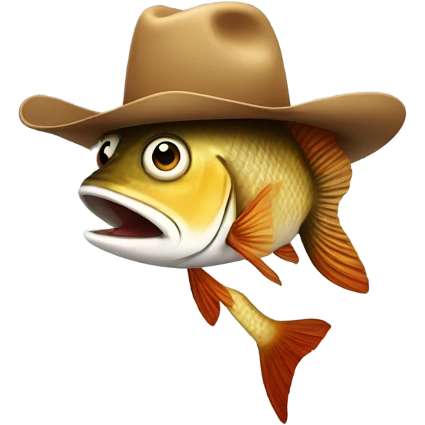 Fish wearing cowboy hat emoji