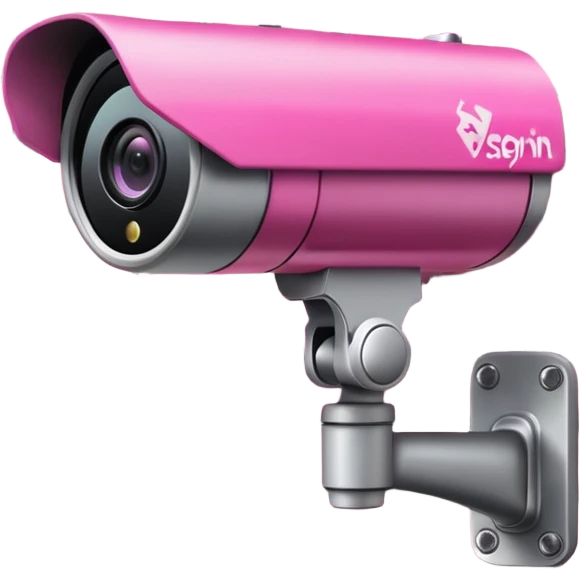 Security Camera pink with graffity emoji