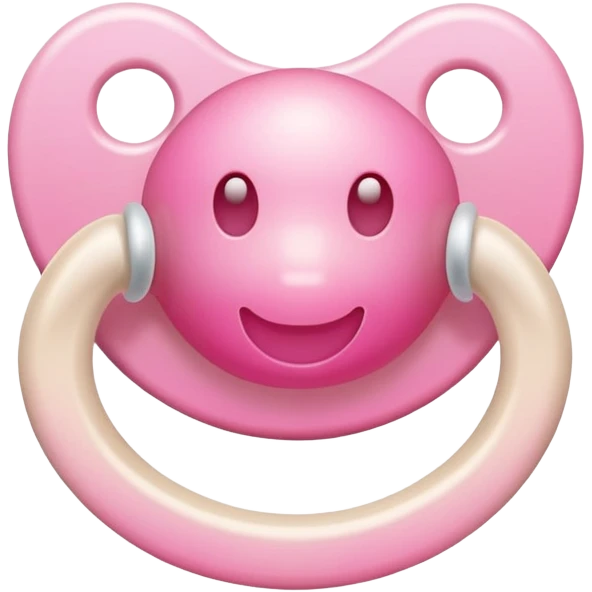 baby pacifier with pink gradient and beige colors emoji