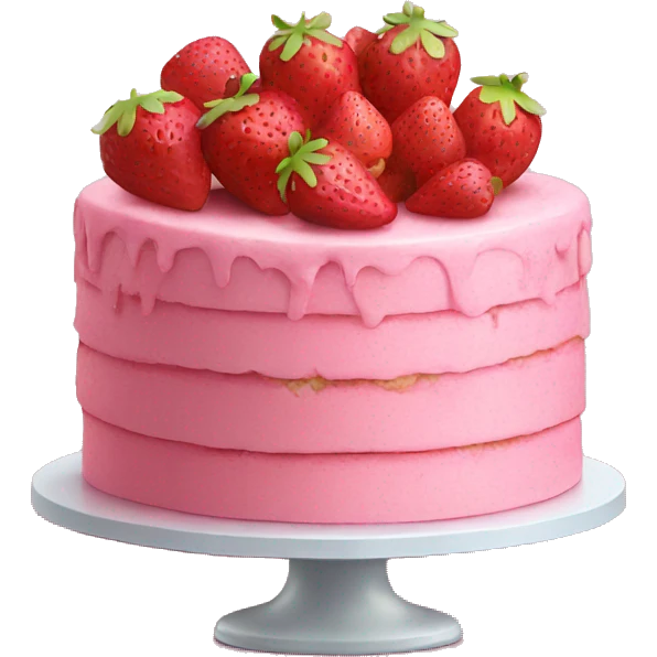 pink cake with strawberries emoji