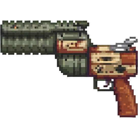 pixel art under barrel grenade launcher, Call of Duty style, minimalistic, side profile, no text emoji