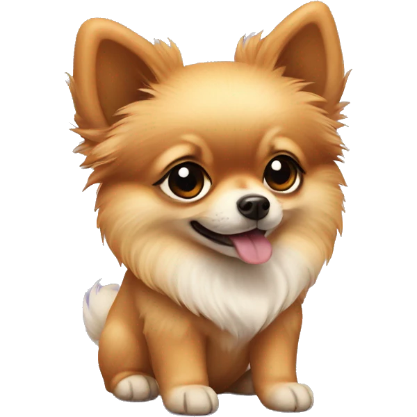 Pomeranian puppy wearing elf ears  emoji