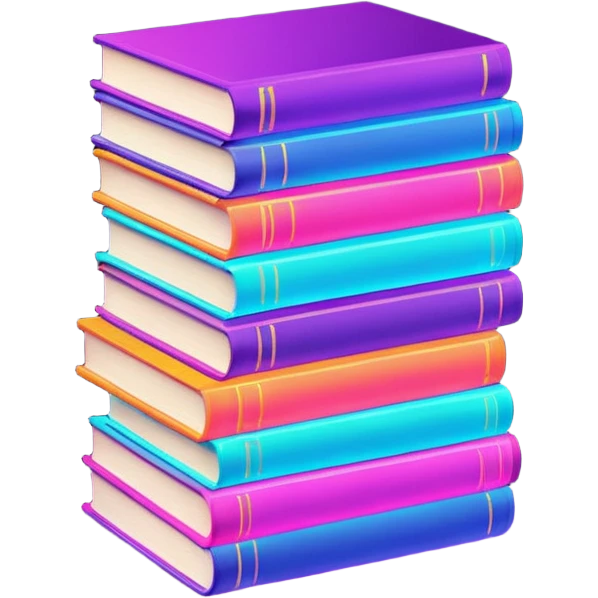 glowing neon stack of books emoji