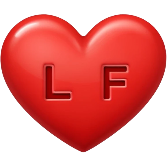 The letters l + f in a heart emoji
