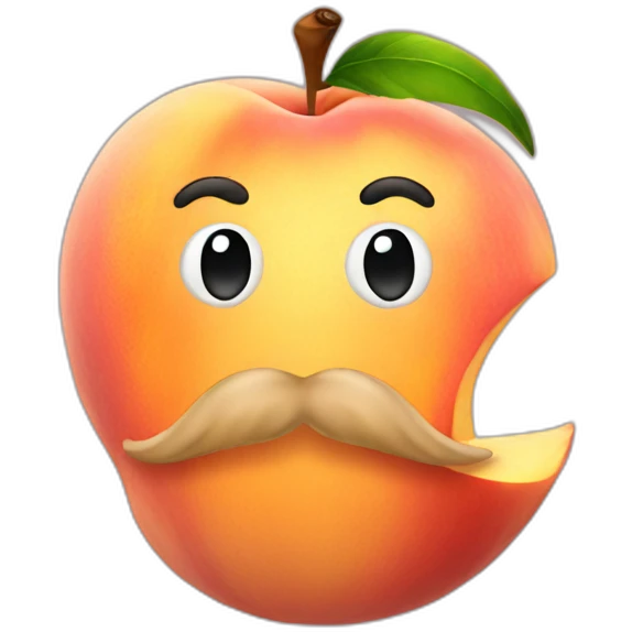 peach with moustache emoji