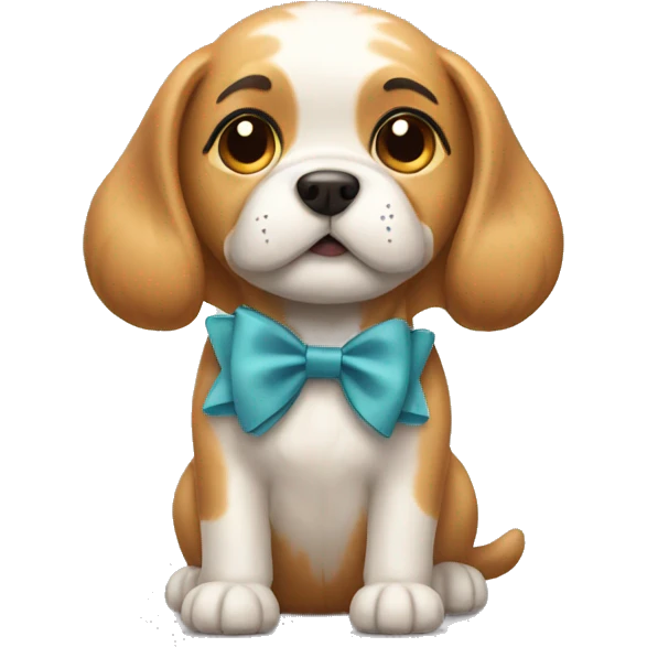 Dog with bow  emoji