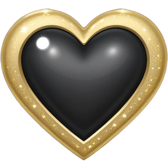 black heart with gold sparkles emoji