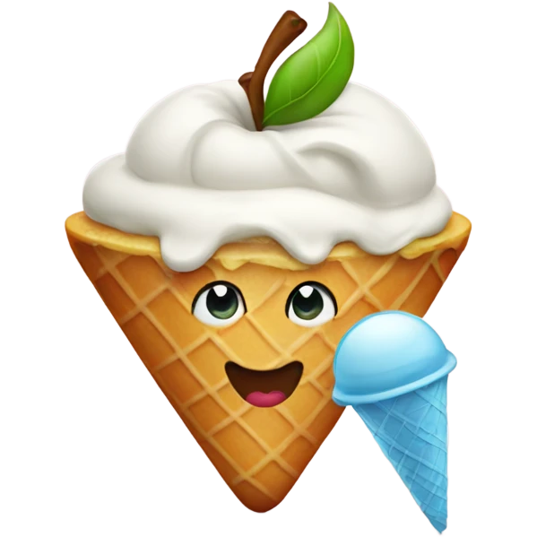 Apple with Ice Cream emoji