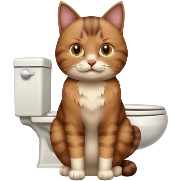 Poop cat in the toilet emoji