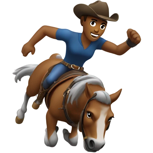 Barrel Racer running barrels on foot emoji