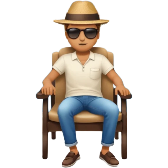 Man + chair + city view, Balcony Sitters emoji
