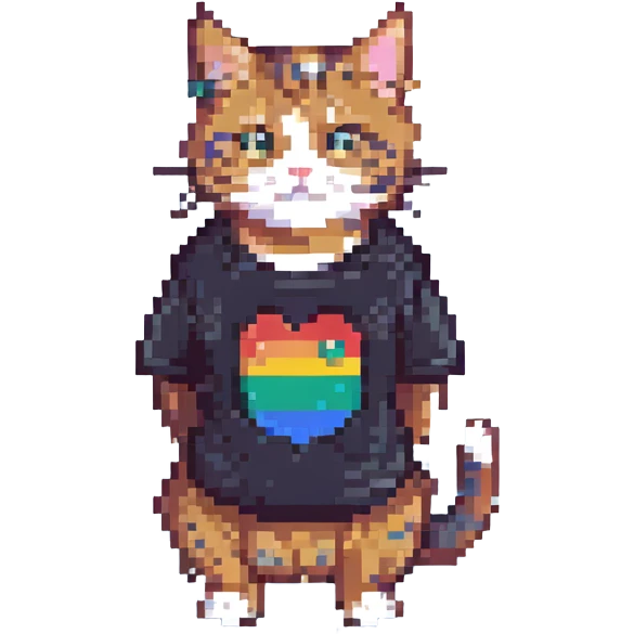 gato con camiseta emoji