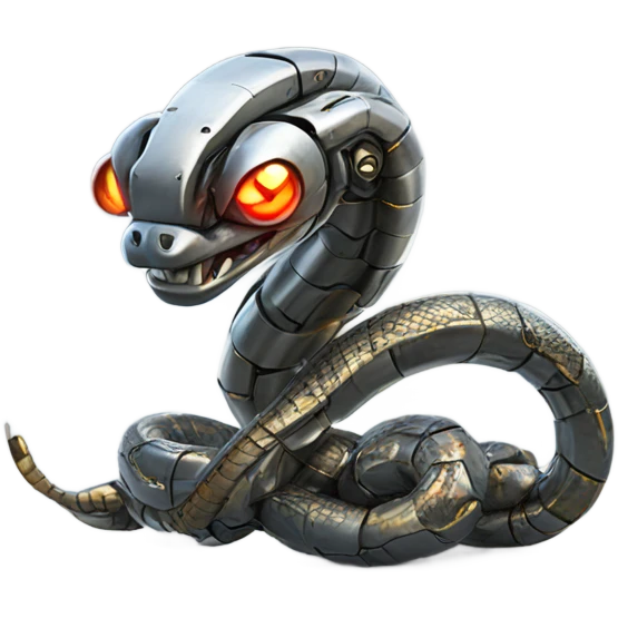 cyborg snake robot made out of metal emoji