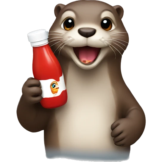 otter holding ketchup bottle emoji