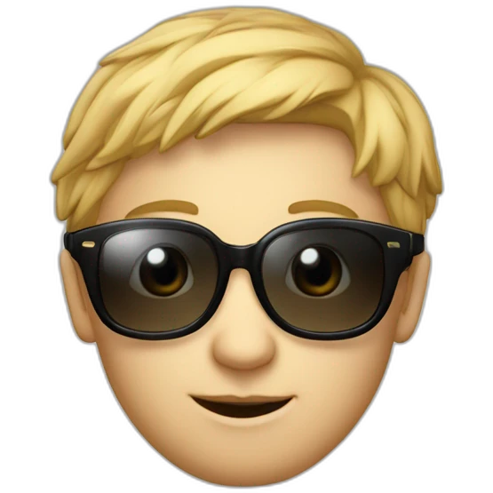 Bobo parisien mâle petite lunette grand coeur emoji