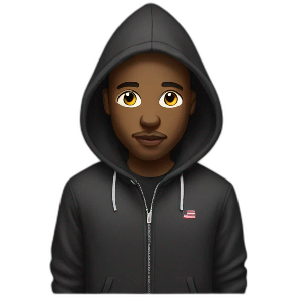 american black rapper wearing hoodie emoji
