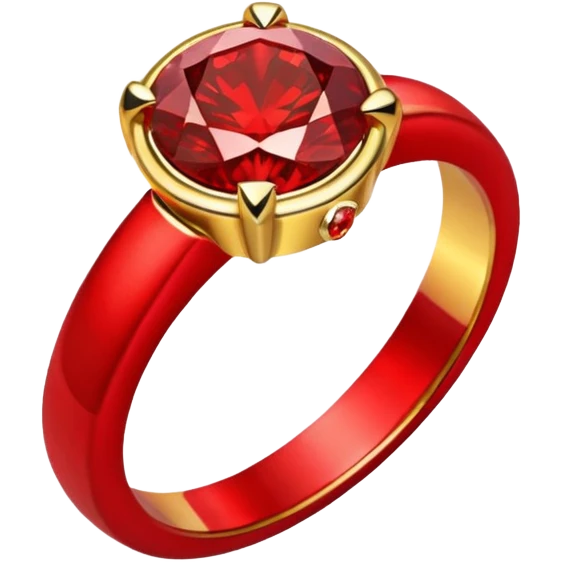 red ring marry red diamond metal prata emoji