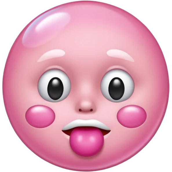 Handsome pink Chewing gum with a face on it bubble gum emoji