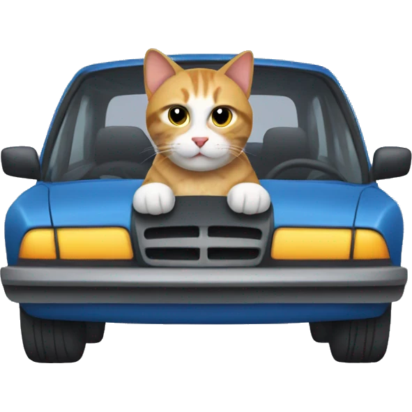 A cat sitting in a car emoji